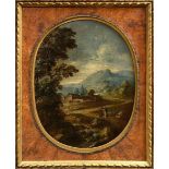 Magnasco, Alessandro (1667-1749) zugeschrieben "Italienische Landschaft vor Alpenkloster mit Franzi