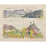Hauptmann, Ivo (1886-1973) „Gardasee"(?), Kohle/Aquarell, u.r. sign., BM 38,2x46,4cm (m.R. 66x73,5c
