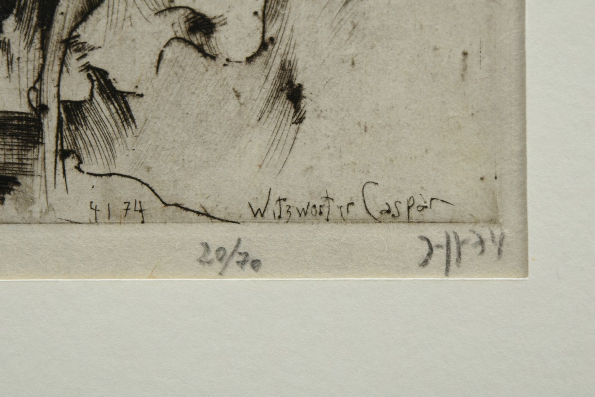 Janssen, Horst (1929-1995) "Witzworter Caspar" 1974, etching, 20/70, signed/dated/dedicated on the - Image 3 of 3