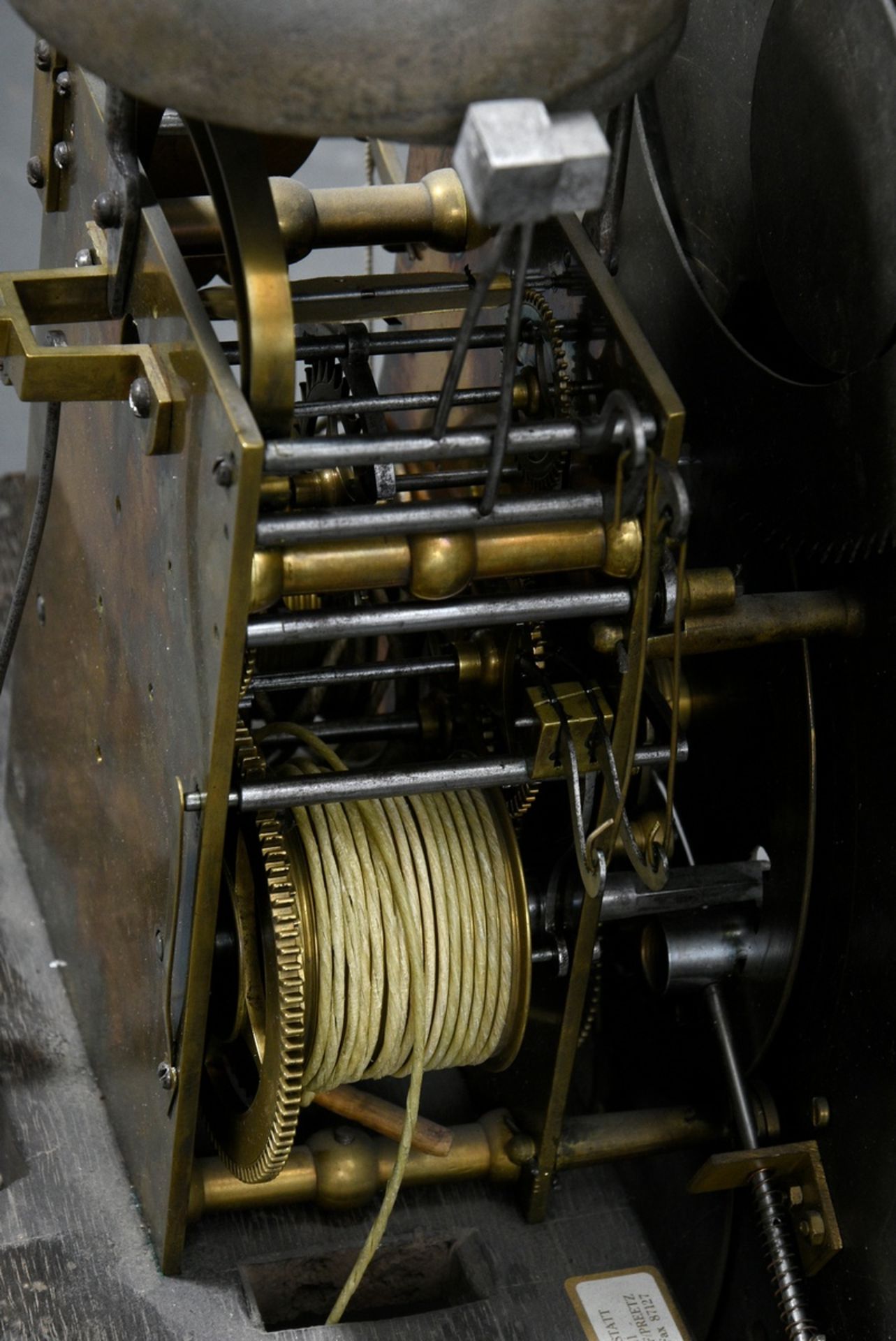 Amsterdam baroque grandfather clock by Jan Storm (mentioned 1717), brass dial with blackened Roman - Image 7 of 26