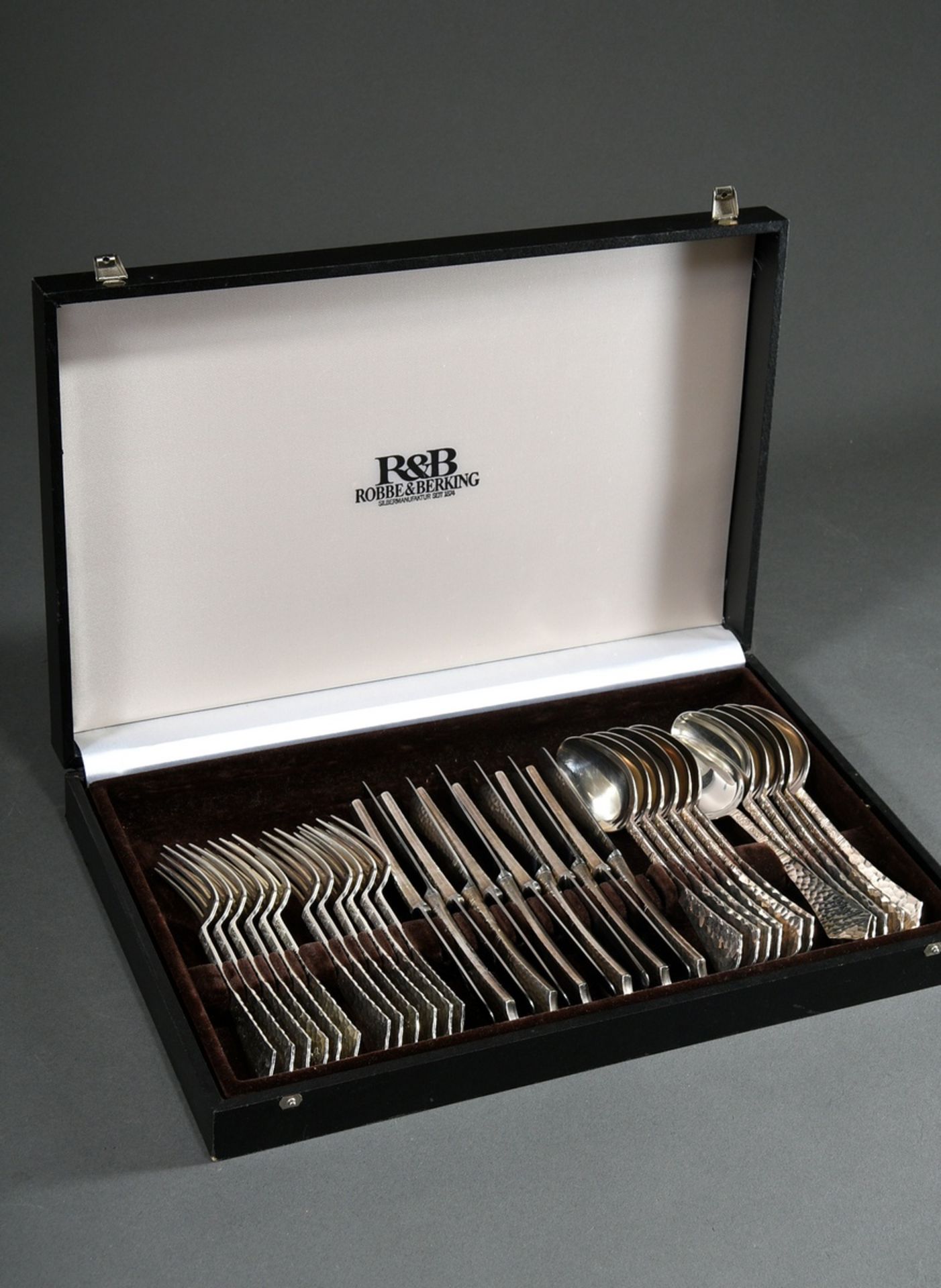 97 Pieces Robbe & Berking cutlery "Hermitage" with marbled and floral engraved handles for 12 perso - Image 2 of 12