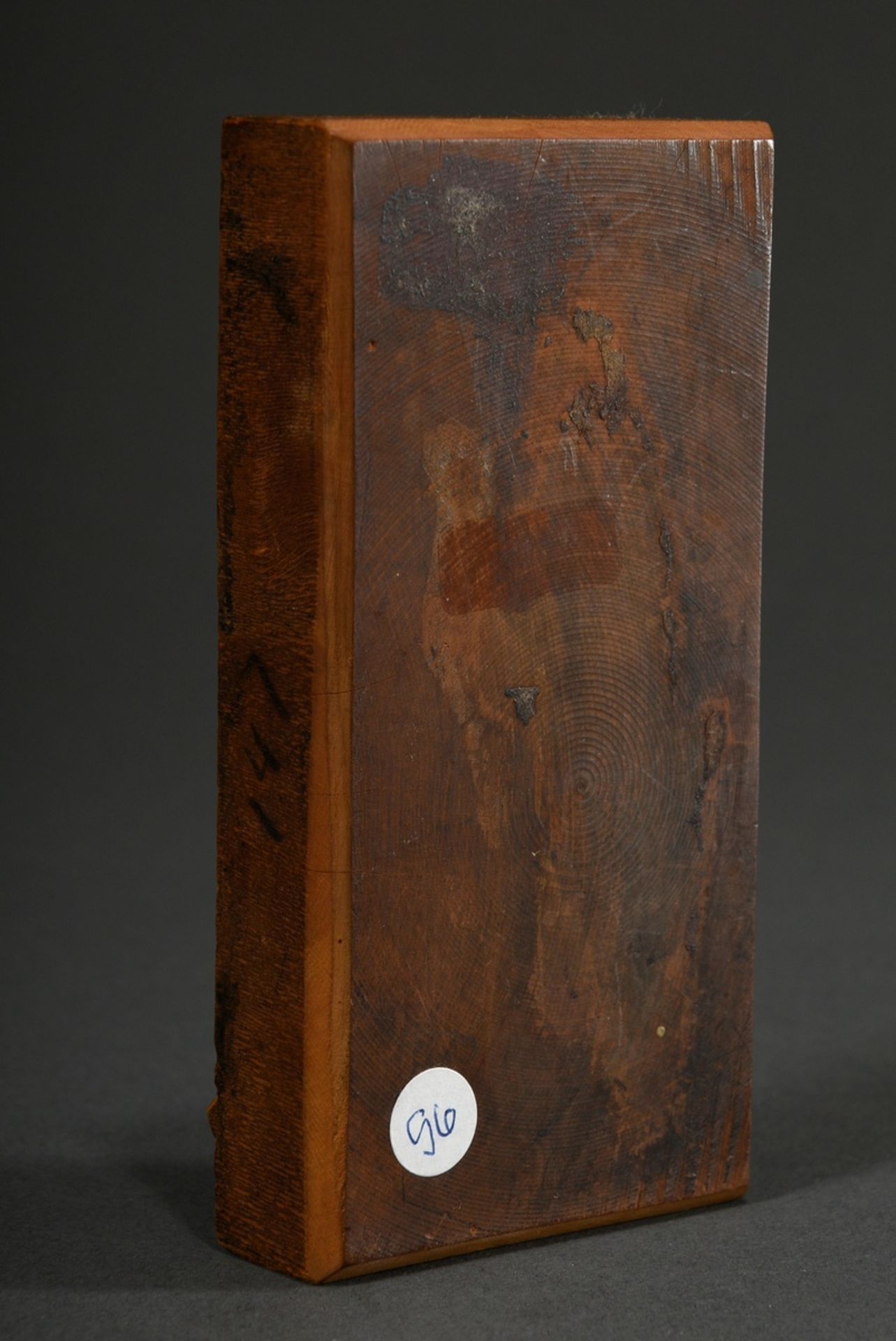 Freimaurer Stempel mit fein tiefgraviertem Metall „Zirkel, Winkel, Sonne“ auf hellem Holzkorpus, 12 - Bild 2 aus 4