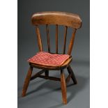 Kinder Kitchenchair, Buche mit schöner Patina, England 19.Jh., H. 24/53cm