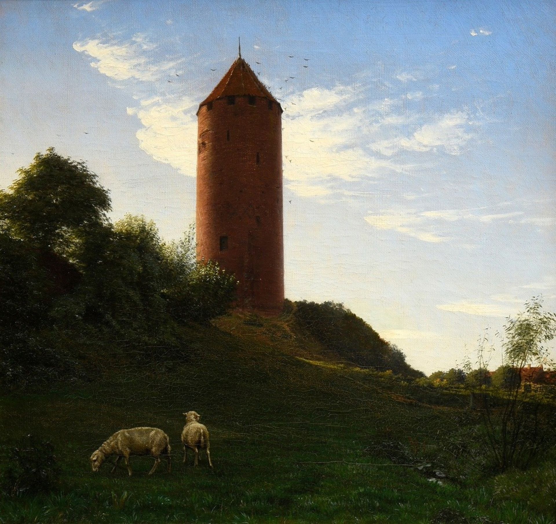 Jerndorff, August Andreas (1846-1906) "Der Gänseturm in Vordingborg/ Dänemark" 1867, Öl/Leinwand, u