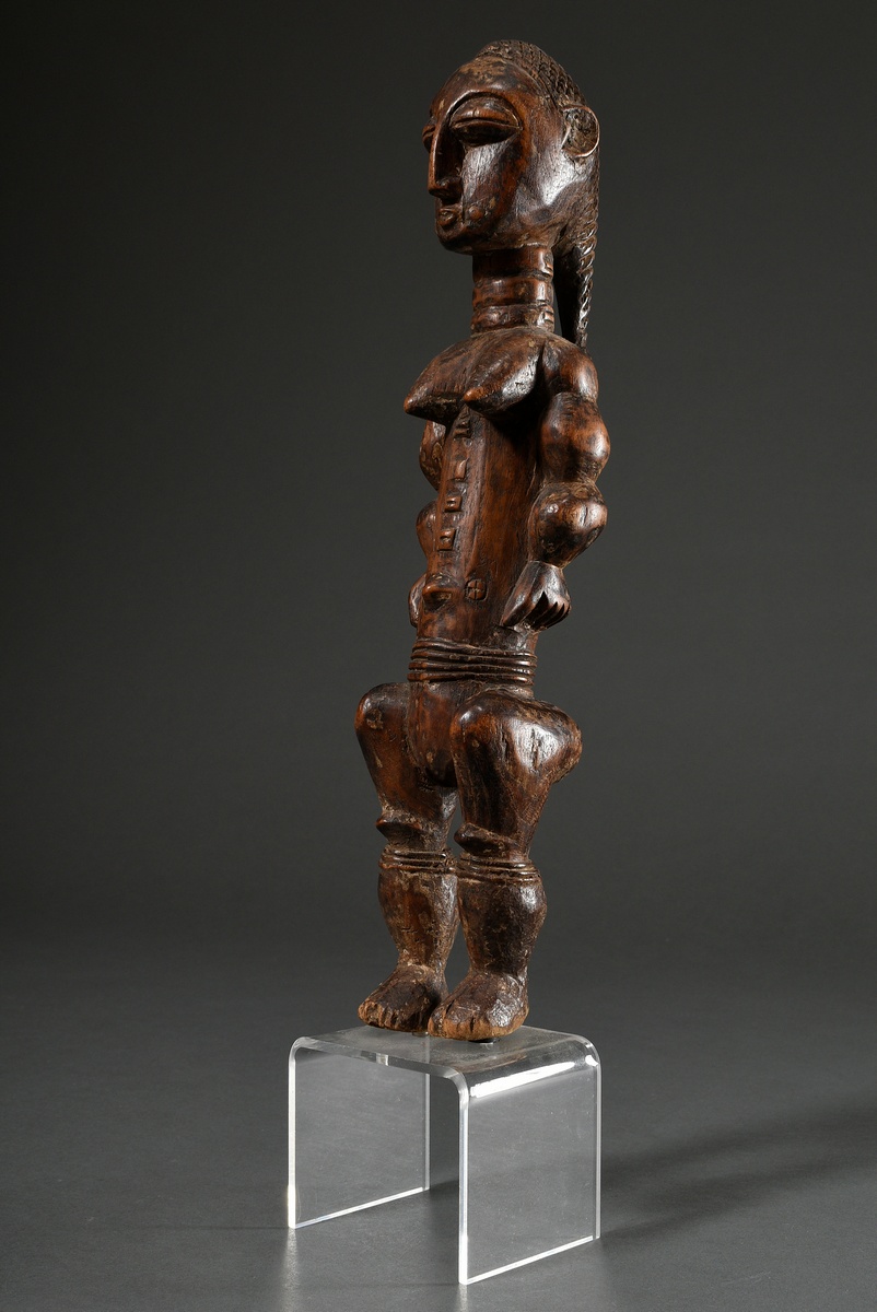 Female African ancestor figure "Blolo bla" with scarifications, carved wood with remains of old pat - Image 3 of 6