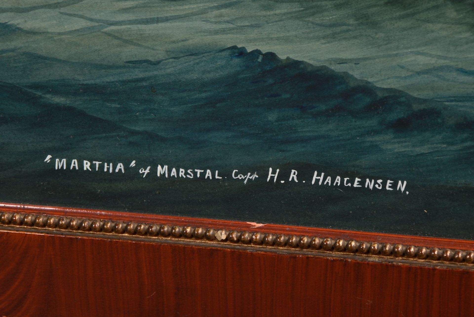 Captain's portrait or portrait of a ship "'Martha' of Marstal, Capt. H.R. Haagensen" (built 1899), - Image 3 of 4