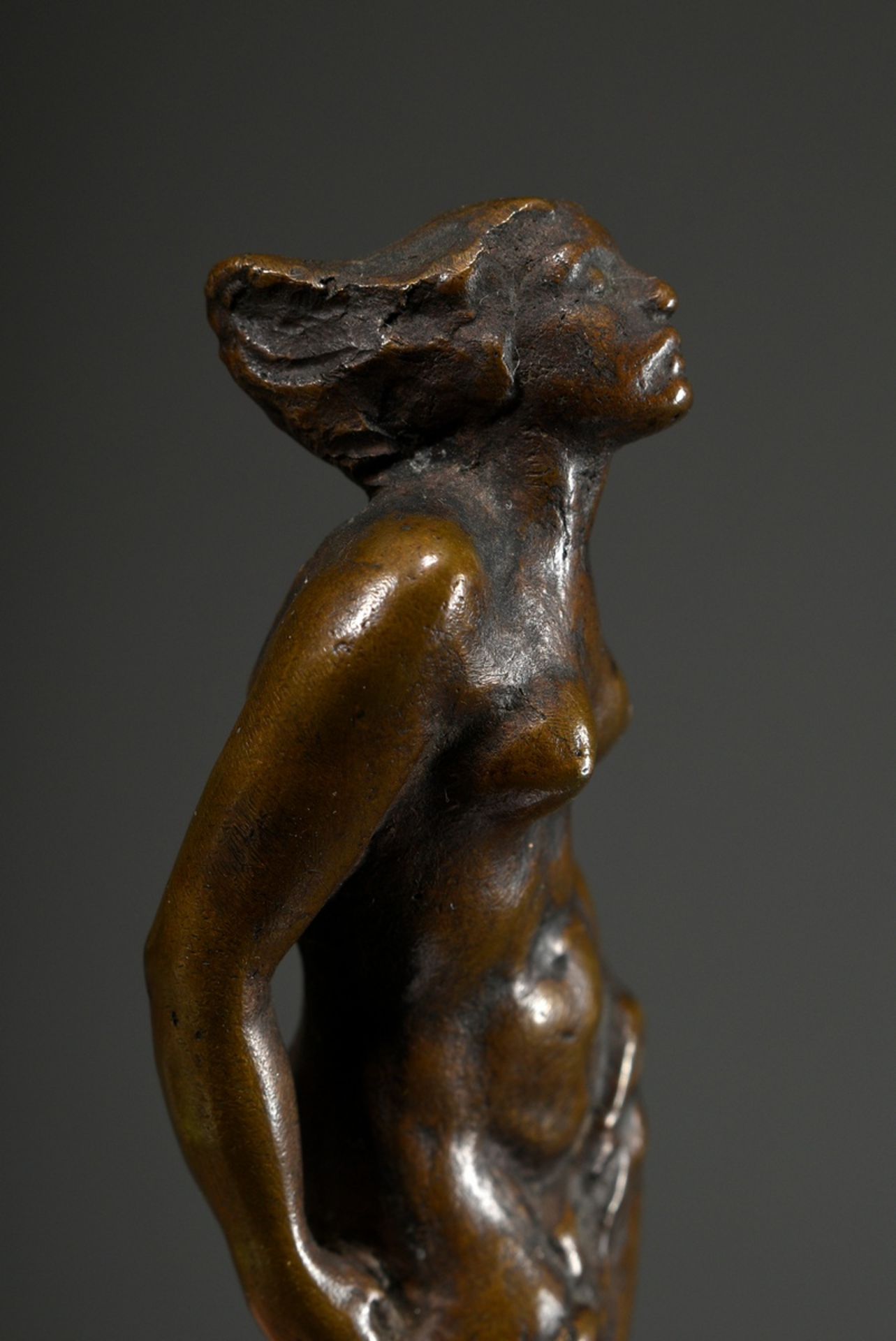 Schreitmüller, August (1871-1958) "Umbrandet" c. 1910, female nude with hip scarf and flowing hair, - Image 4 of 7