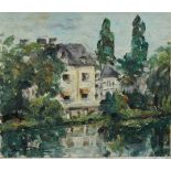 Seitz, Philipp Karl (1901-1982) "Haus an der Aussenalster", Öl/Leinwand auf Karton kaschiert, u.l.