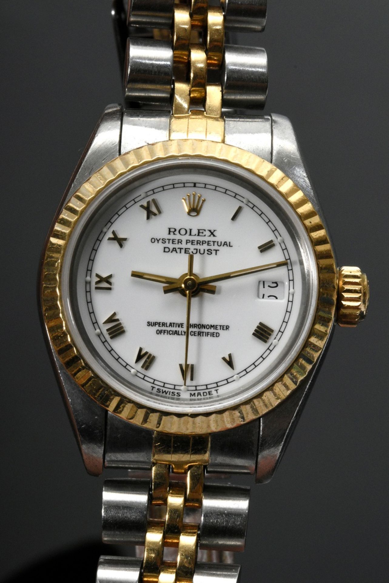 Stainless steel/yellow gold 750 Rolex "Oyster Perpetual Lady-Datejust", automatic movement, white d - Image 6 of 6