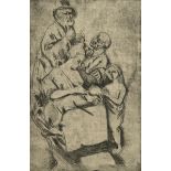 Driesch, Johannes (1901-1930) "Hirtenfamilie" 1923, Radierung, u. sign./dat./betit., PM 22,8x15,1cm