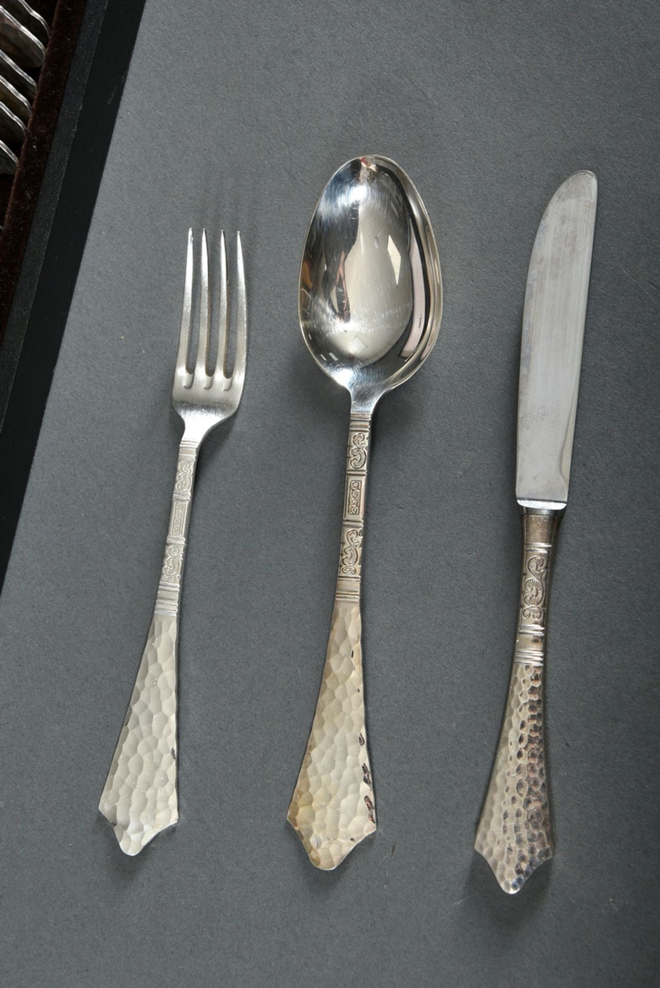 97 Pieces Robbe & Berking cutlery "Hermitage" with marbled and floral engraved handles for 12 perso - Image 4 of 12