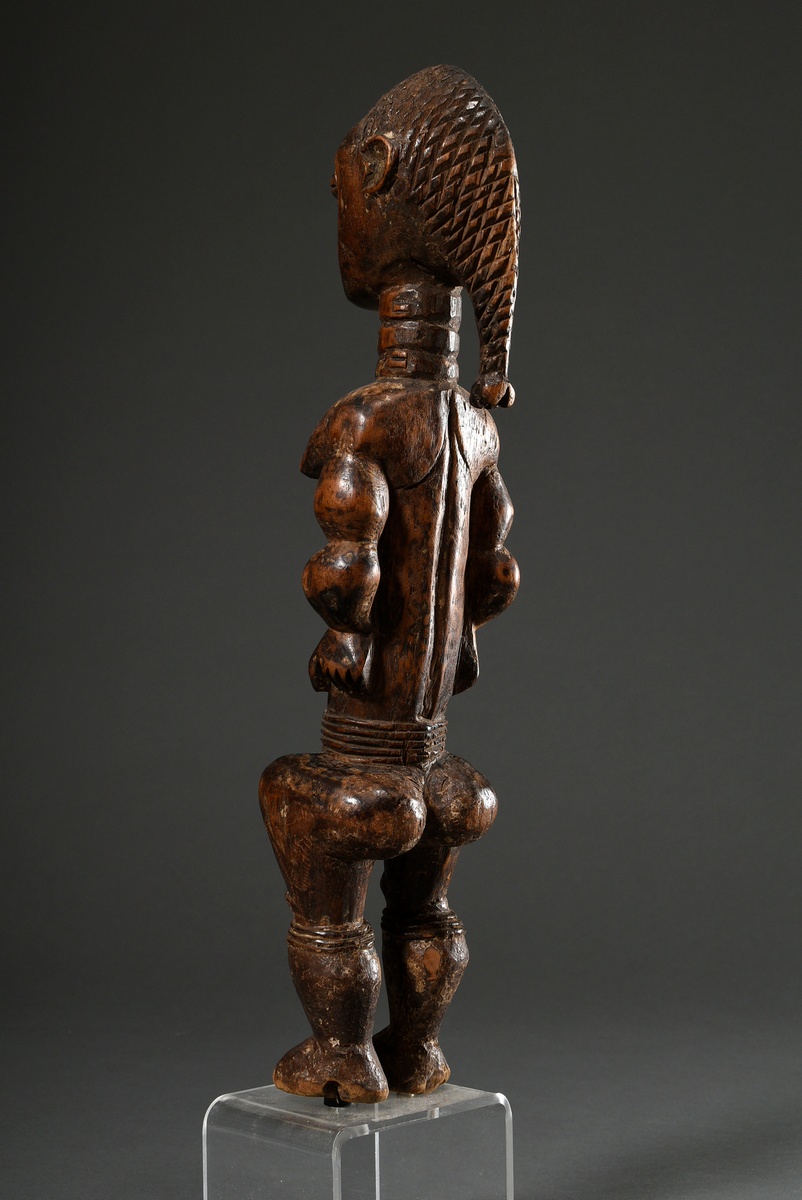 Female African ancestor figure "Blolo bla" with scarifications, carved wood with remains of old pat - Image 4 of 6