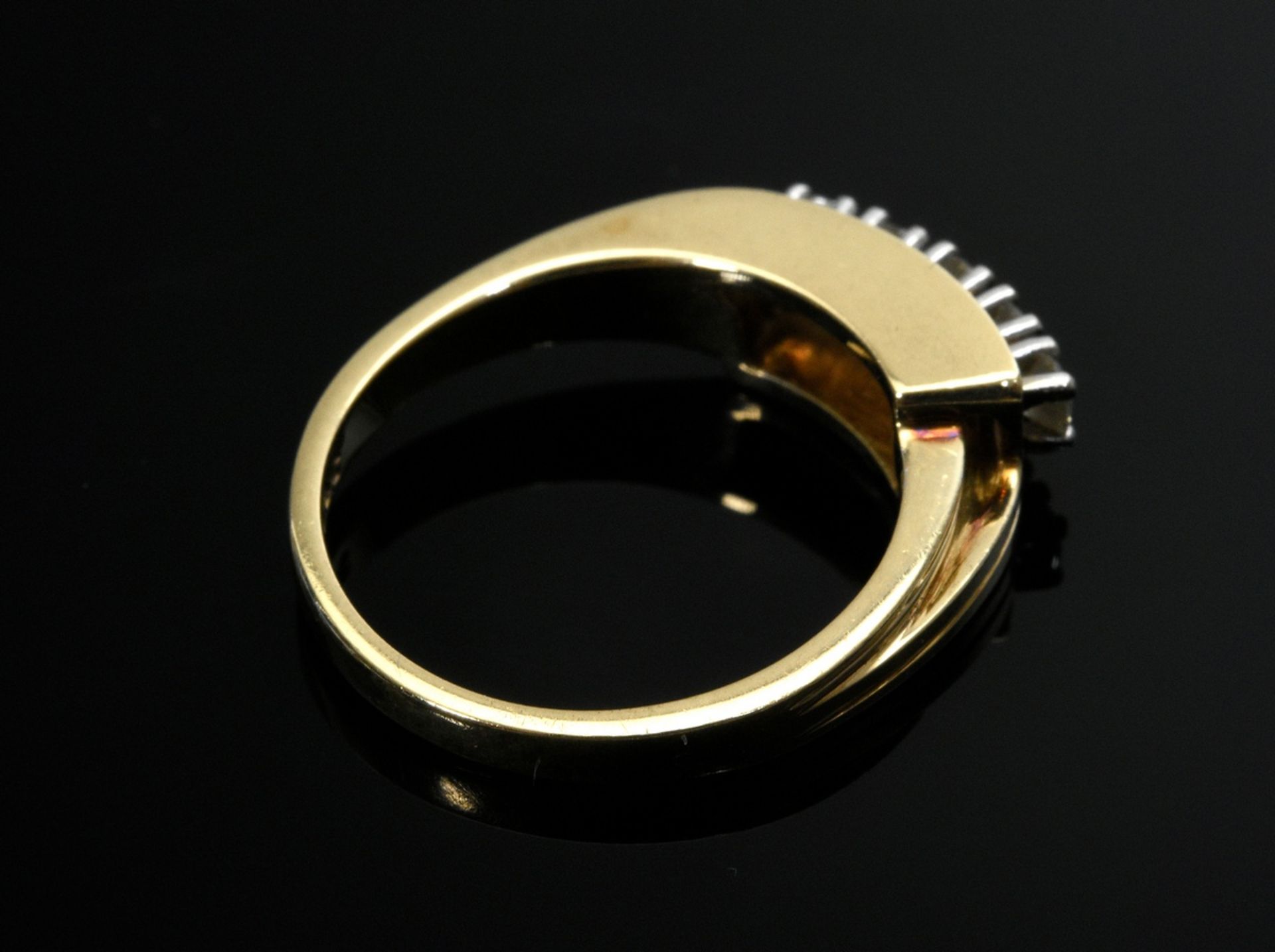 Schmaler Gelbgold 585 Ring mit Brillanten (zus. ca. 0.40ct/SI-P1/W-TCR), 5,1g, Gr. 55 - Bild 2 aus 3