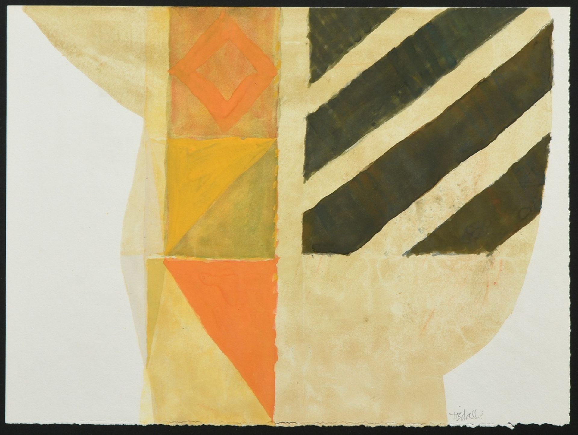 Tisdall, Hans (1910-1997) "o.T.", Aquarell, u.r. sign., verso Klebeetikett "Galerie Vömel/Düsseldor