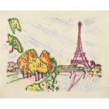 Hauptmann, Ivo (1886-1973) „Paris“ 1952, Öl/Buntstift, u. sign./dat./betit., BM 38,5x46,5cm (m.R. 5