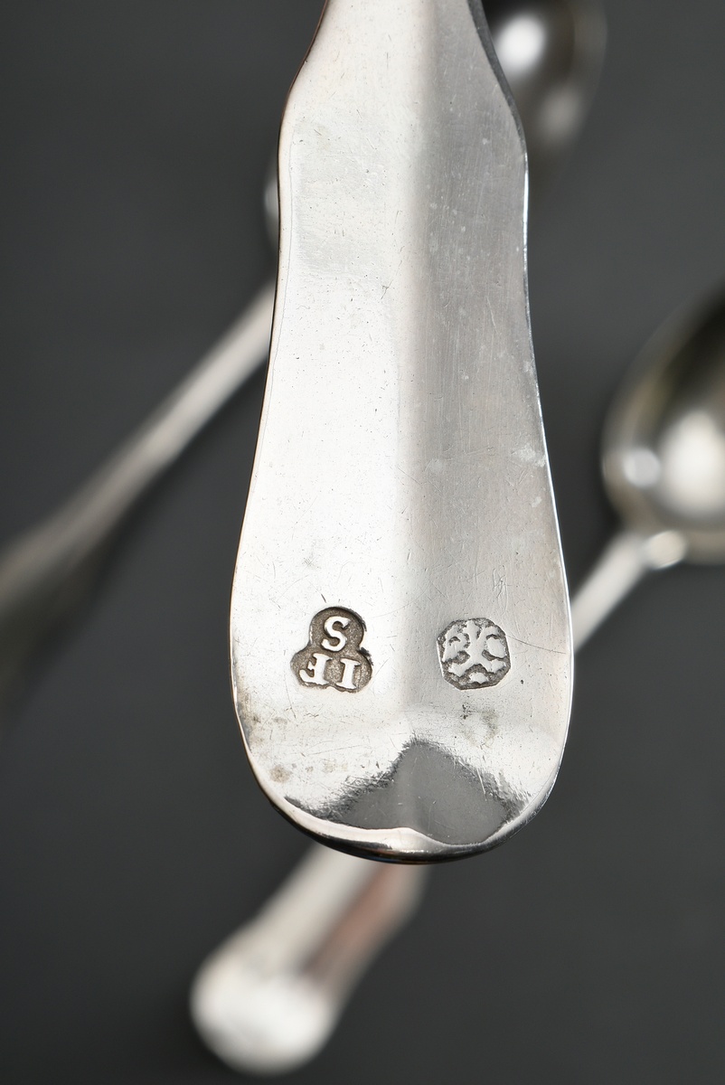 3 Various North German spoons with violin pattern and engraved owner's marks on the back, master ma - Image 2 of 3