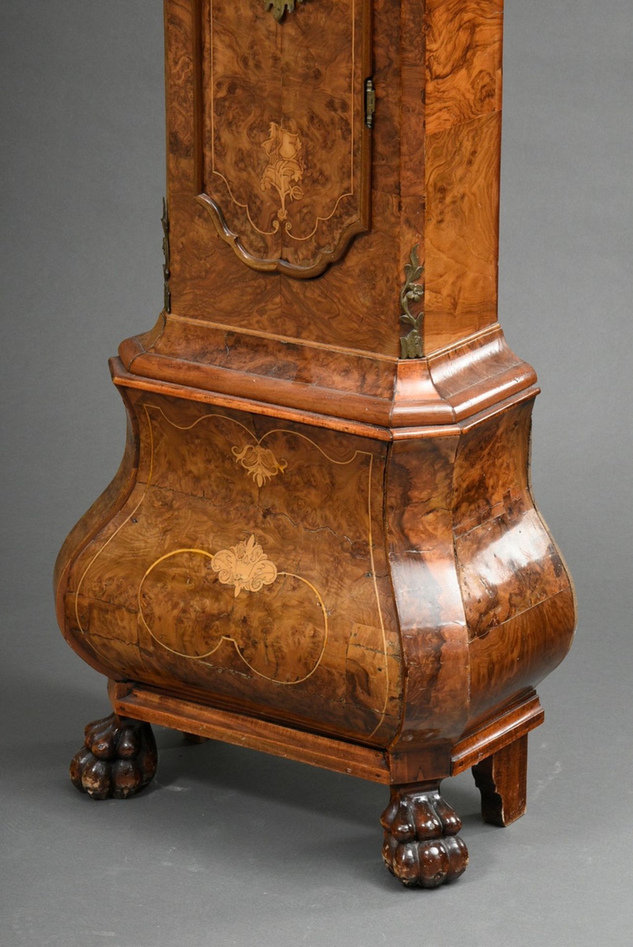 Amsterdam baroque grandfather clock by Jan Storm (mentioned 1717), brass dial with blackened Roman - Image 21 of 26