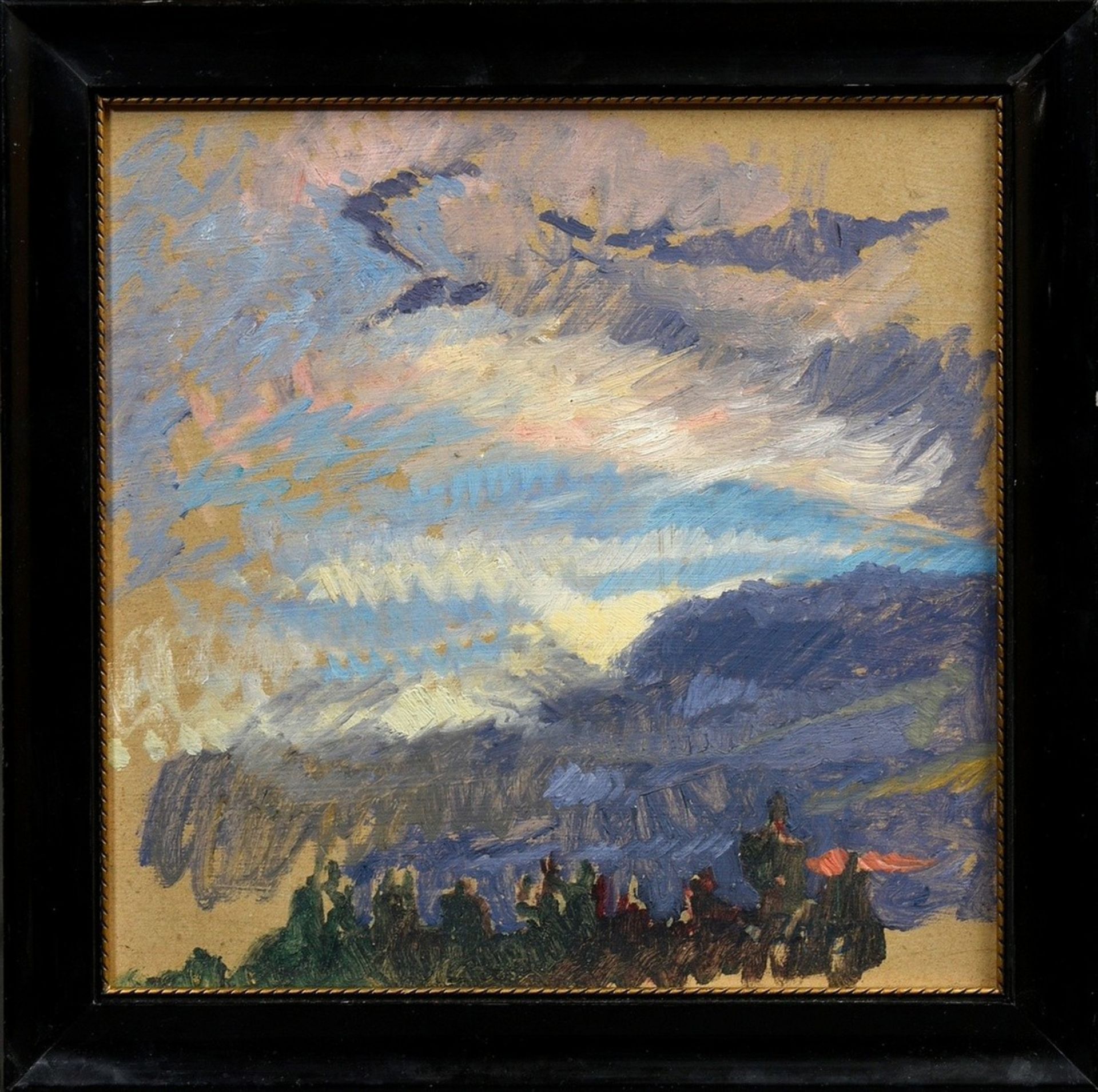 Illies, Otto (1881-1959) "Falkensteiner Ufer/Elbe", oil sketch/painting plate, l.r. sign., oil sket - Image 2 of 4