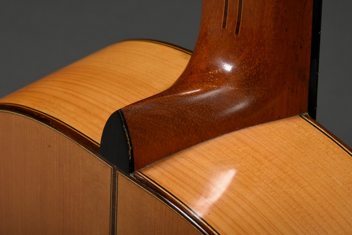 Flamenco guitar, Michael Wichmann, Hamburg 1987, label inside with stamp and signature, cedar top ( - Image 12 of 15