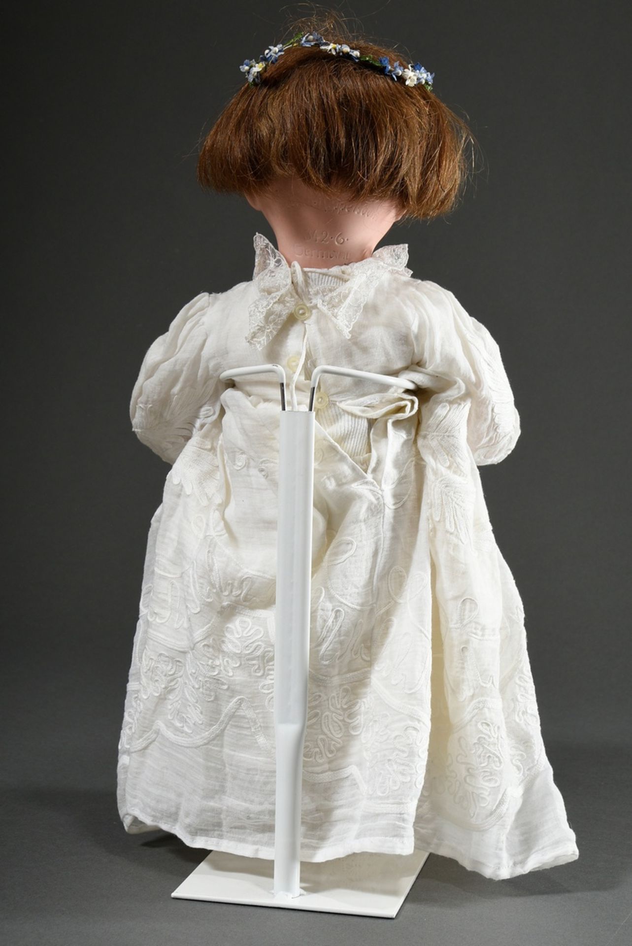 Ernst Heubach doll with bisque porcelain crank head, blue sleeping eyes, painted eyelashes, open mo - Image 2 of 4