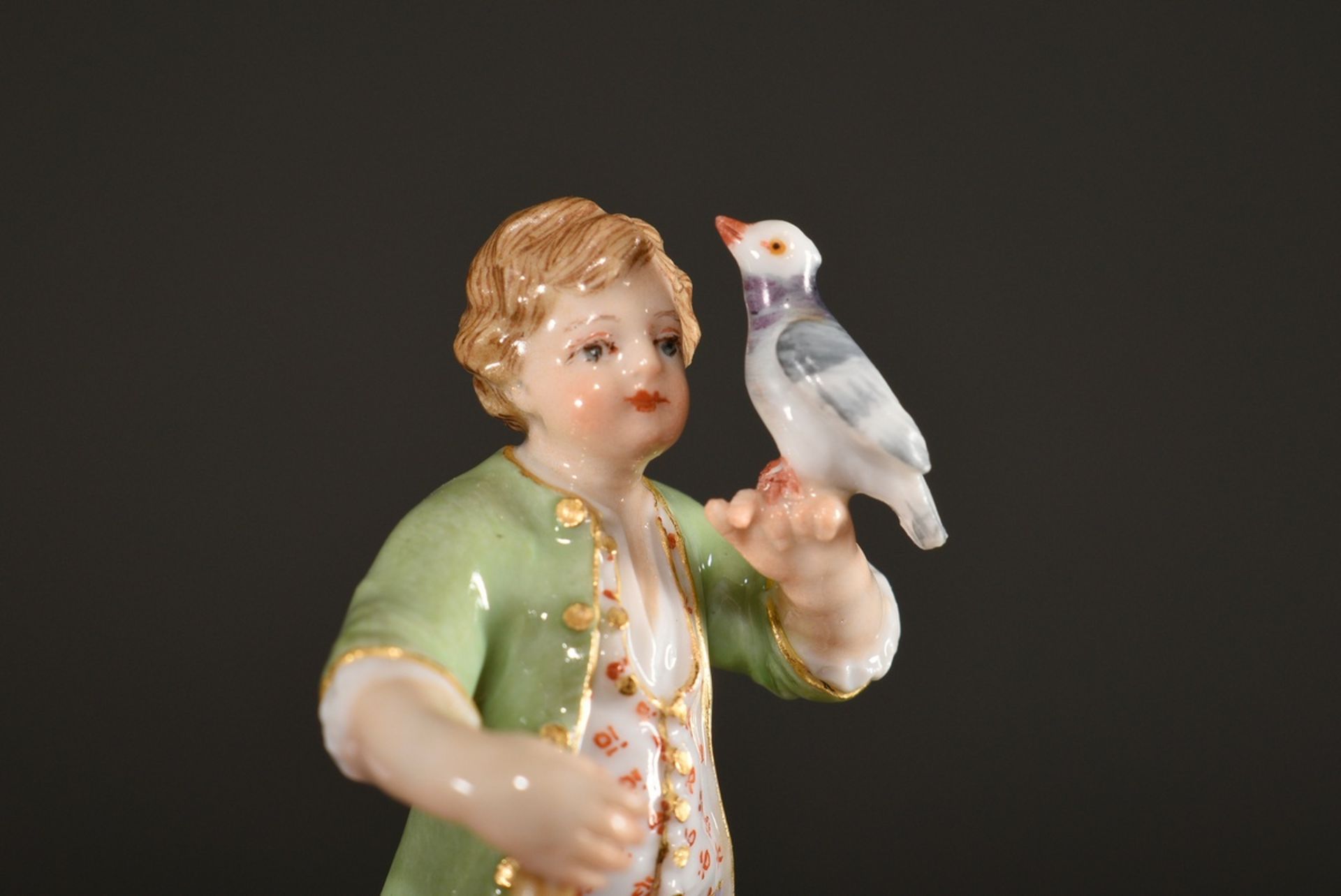 2 Meissen Miniatur Figuren "Gärtnerkinder" auf Rocaillesockel stehend, mit den Attributen von Gärtn - Bild 5 aus 6