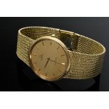 Elegante Omega Gelbgold 585 Herrenarmbanduhr, Quarzwerk, 55,1g, L. 19cm, gangbar (keine Garantie au