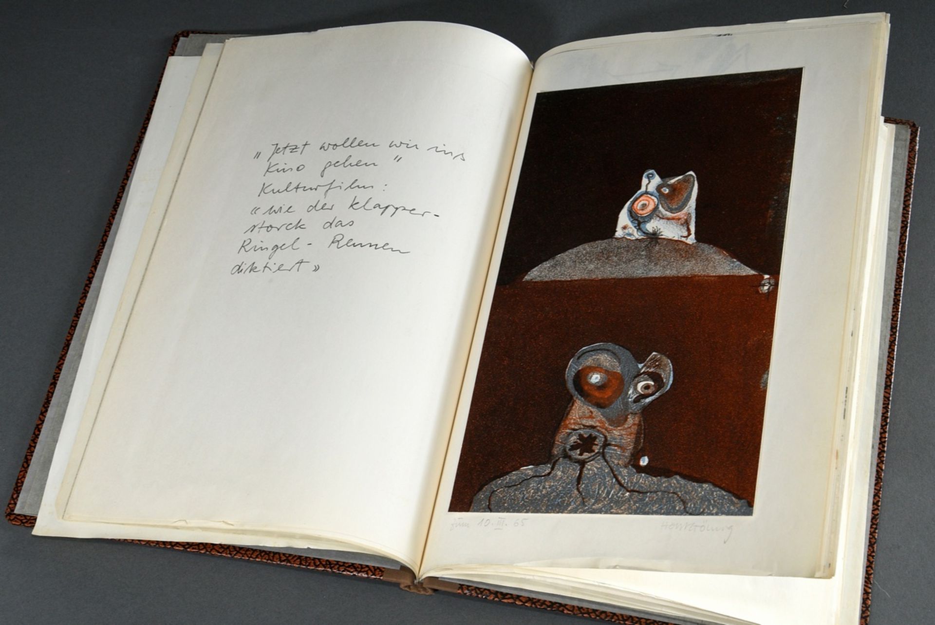 Geburtstags-Gästebuch für Paul Wunderlich (1927-2010) von seinen Schülern, 03.10.1963, versch. Küns