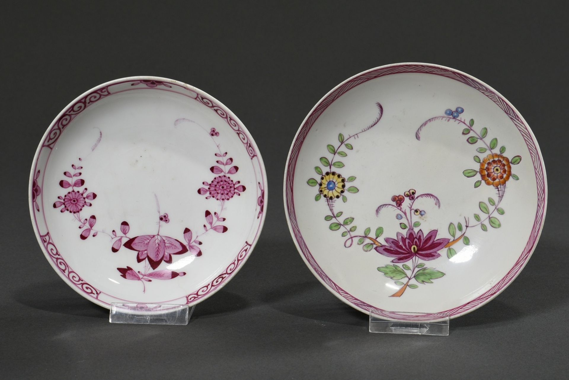 4 Diverse Teile antikes Porzellan: Marcolini Meissen Kännchen und Tasse mit polychromer „Indischer - Bild 3 aus 3