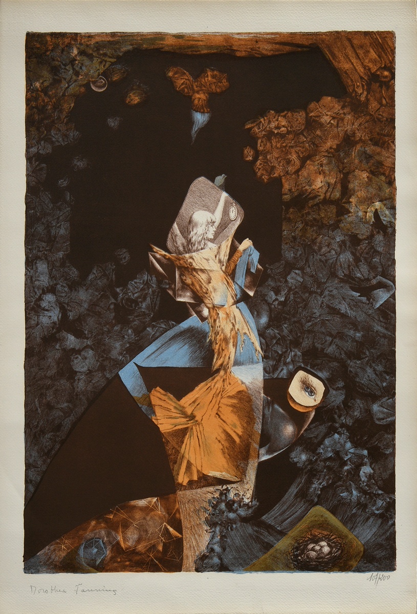 Tanning, Dorothea (1910-2012) "Bâteau bleu" 1950, colour lithograph, 107/200, b. sign./num., verso - Image 2 of 4