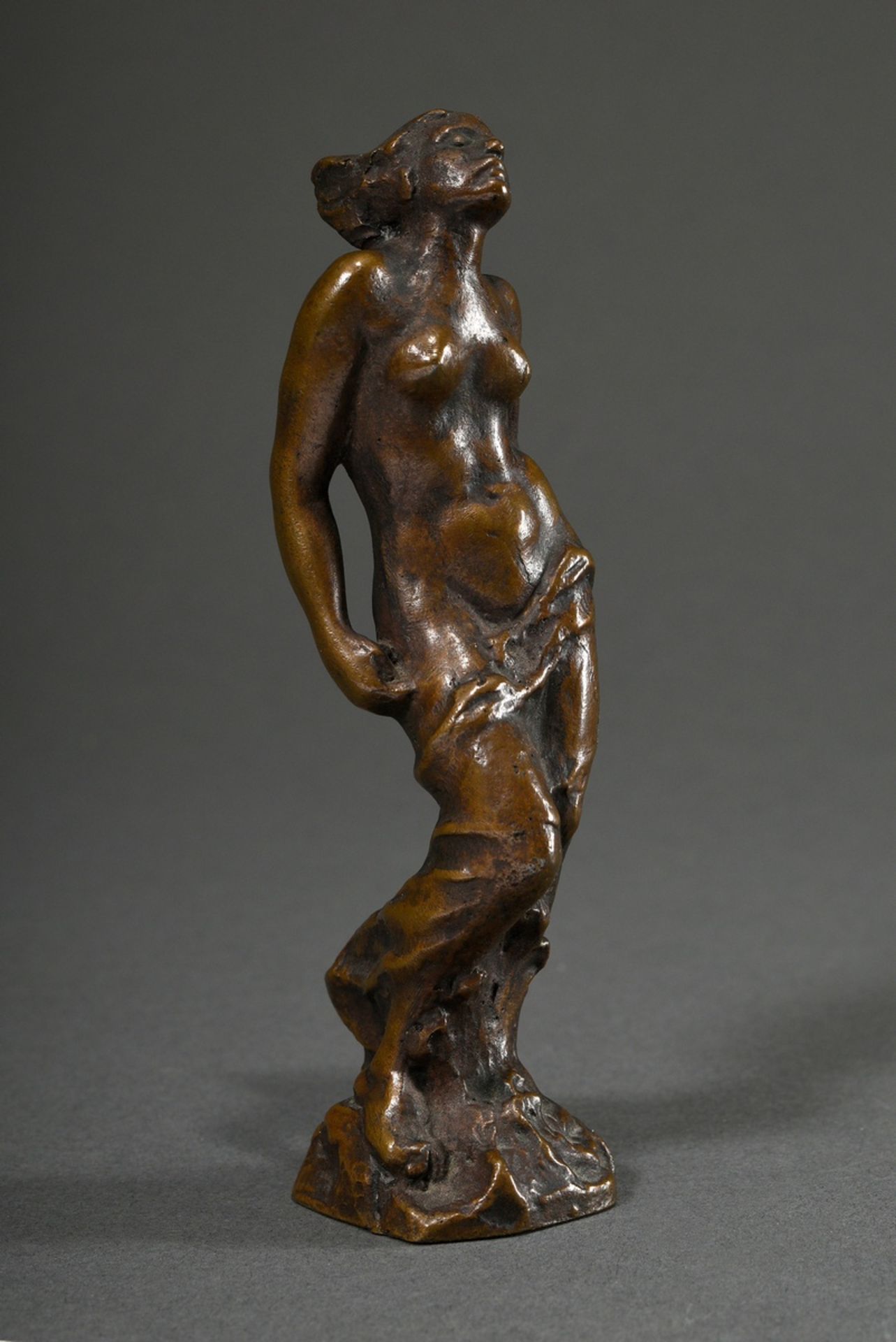 Schreitmüller, August (1871-1958) "Umbrandet" c. 1910, female nude with hip scarf and flowing hair,