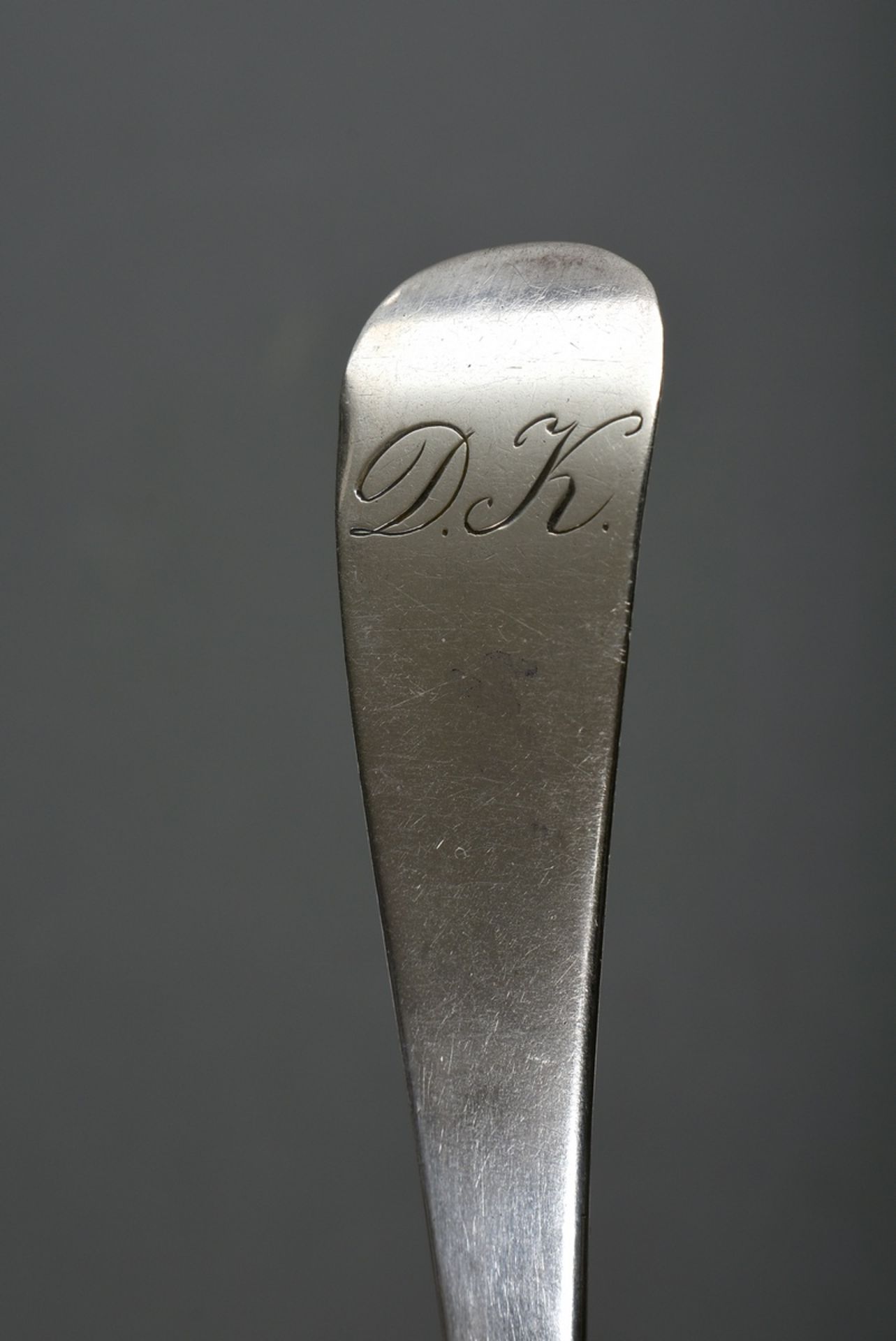 8 Various Dutch cutlery pieces (spoon/fork) with different patterns a.o. "Hanoverian" and engraved - Image 5 of 5