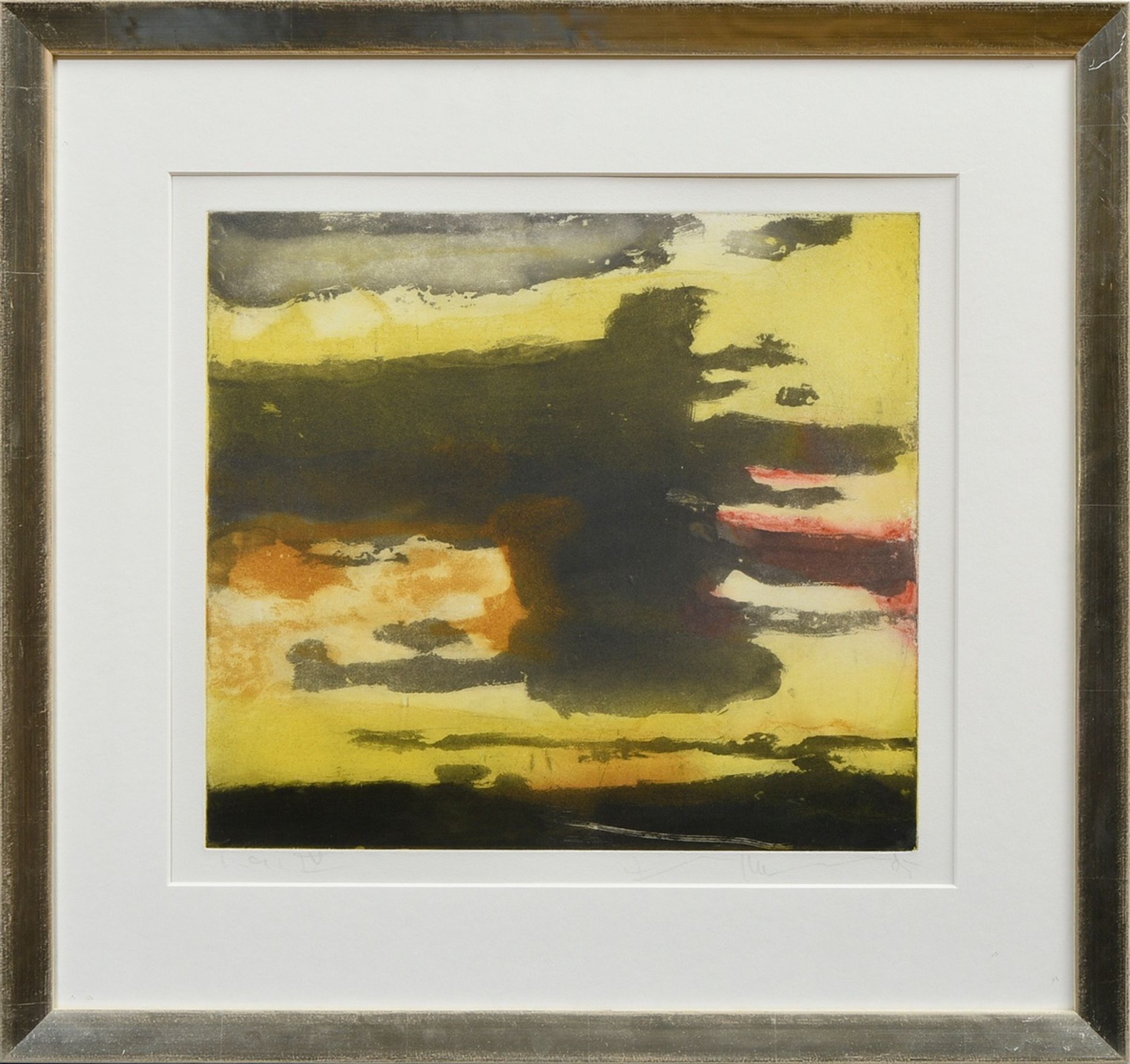 Fussmann, Klaus (*1938) "Sunset" 1985, colour etching, e.a./IV, b. sign./num./dat., PM 31,5x35,5cm - Image 2 of 3