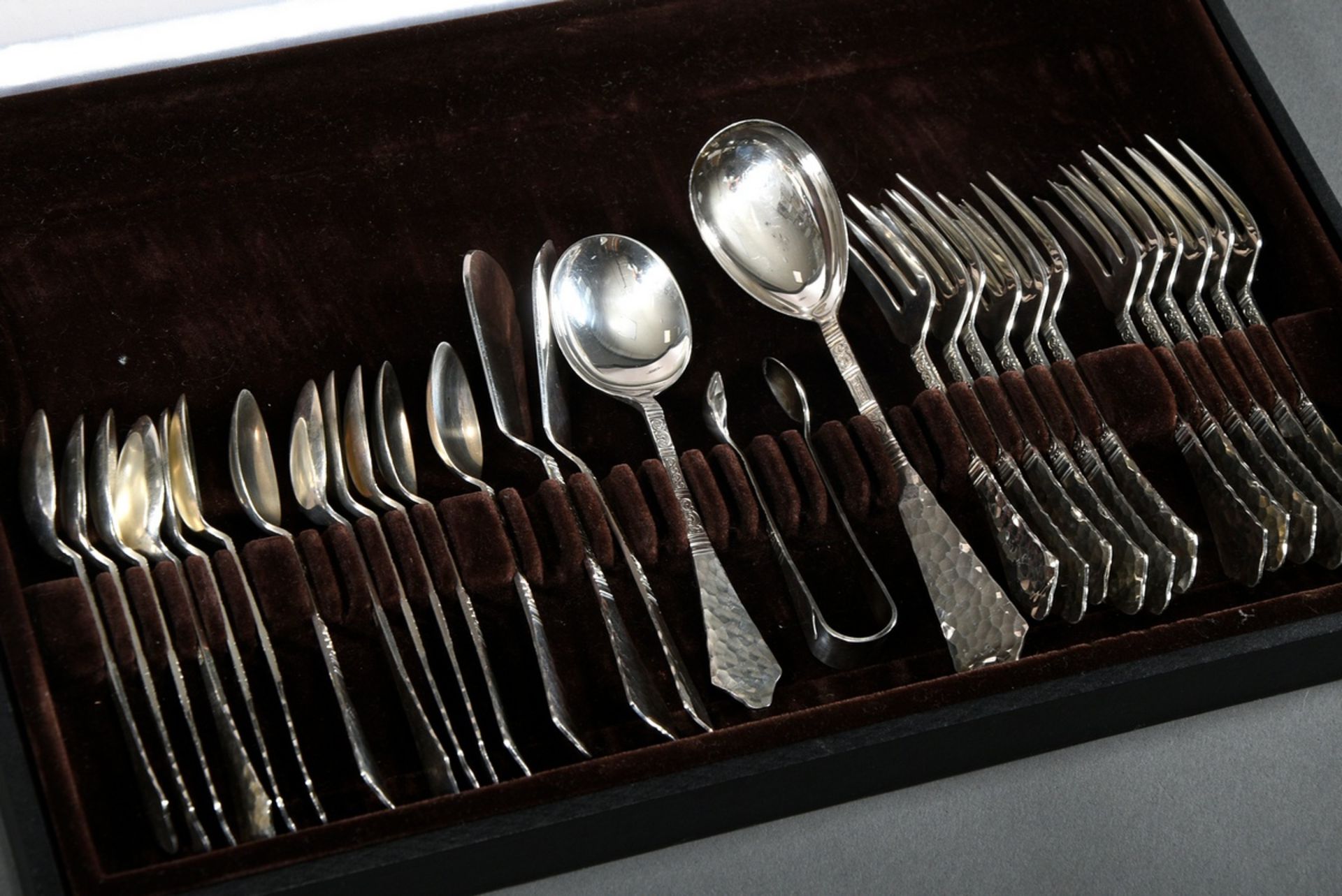 97 Pieces Robbe & Berking cutlery "Hermitage" with marbled and floral engraved handles for 12 perso - Image 10 of 12