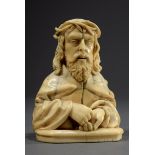 Ivory bust "Christ with the crown of thorns", probably Germany c. 1520, h. 8cm, slightly discoloure