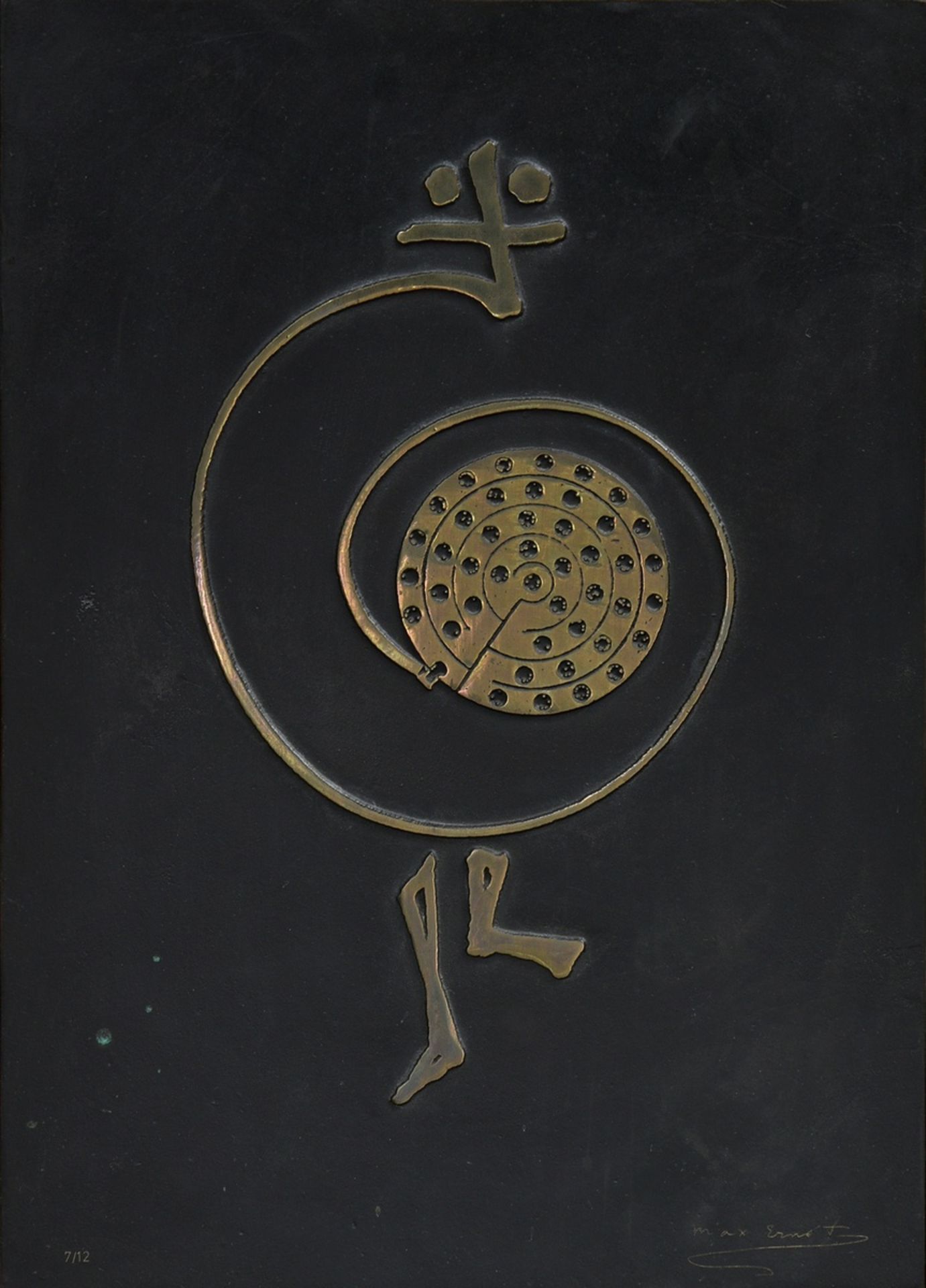 Ernst, Max (1891-1976) „Relief III“ 1970, Bronze, 7/12, u. i.d. Platte sign./num., 41x29,3cm (m.R.