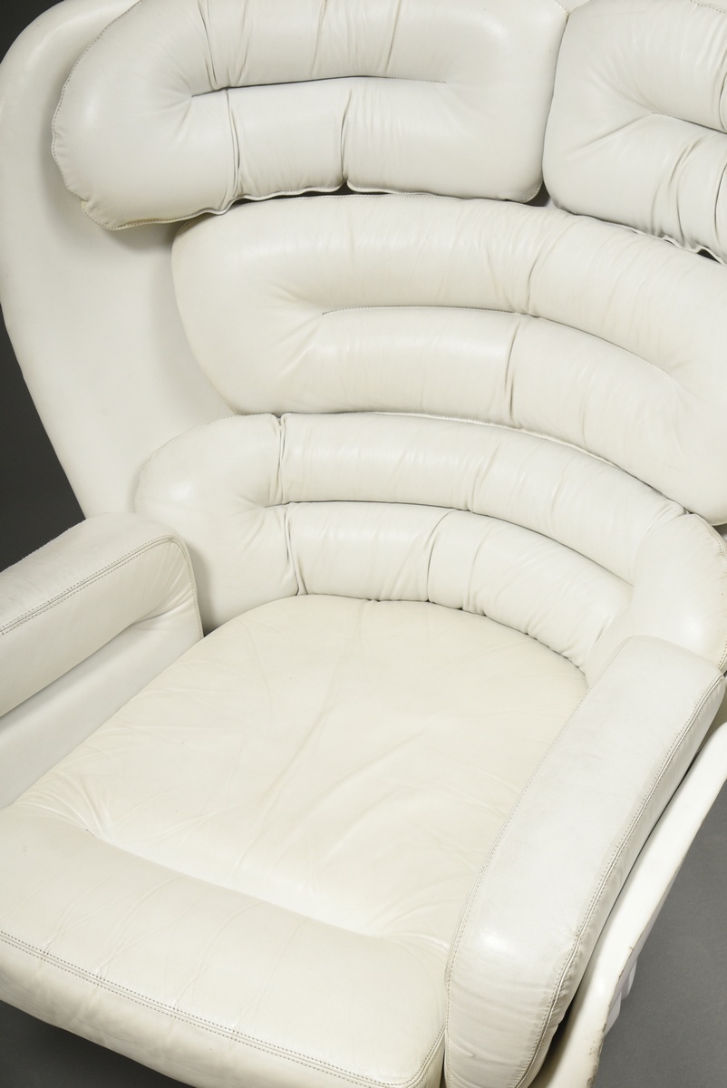 "Elda" lounge chair, design: Joe Colombo Comfort Design 1965, cantilever frame of white fiberglass  - Image 3 of 5