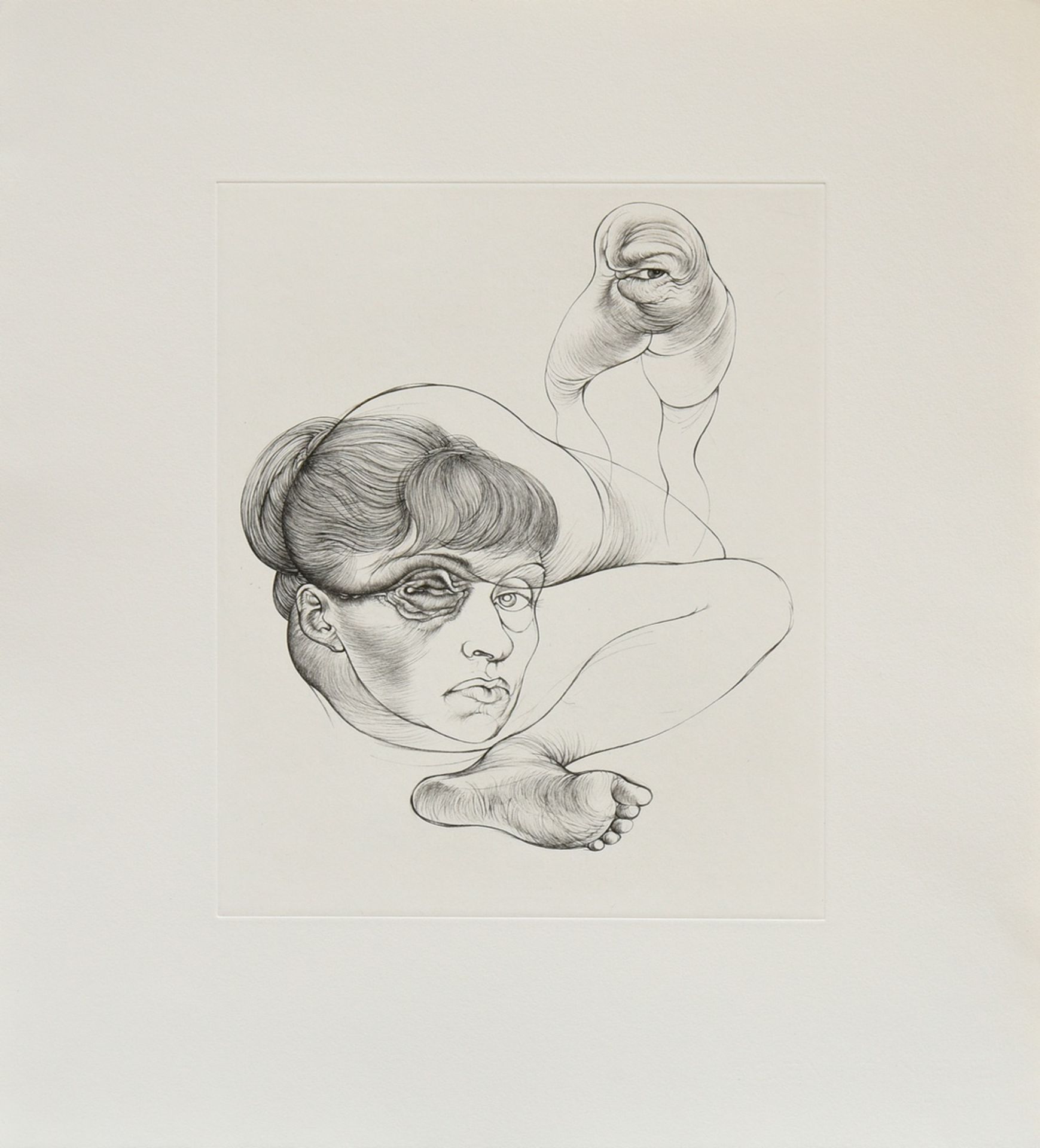 3 Bellmer, Hans (1902-1975) "o.T." (Weibliches und Landschaft), Radierungen, verso je bez., Drucker - Bild 8 aus 10