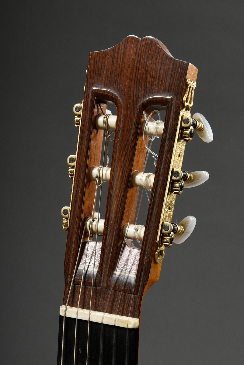 Flamenco guitar, Michael Wichmann, Hamburg 1987, label inside with stamp and signature, cedar top ( - Image 5 of 15