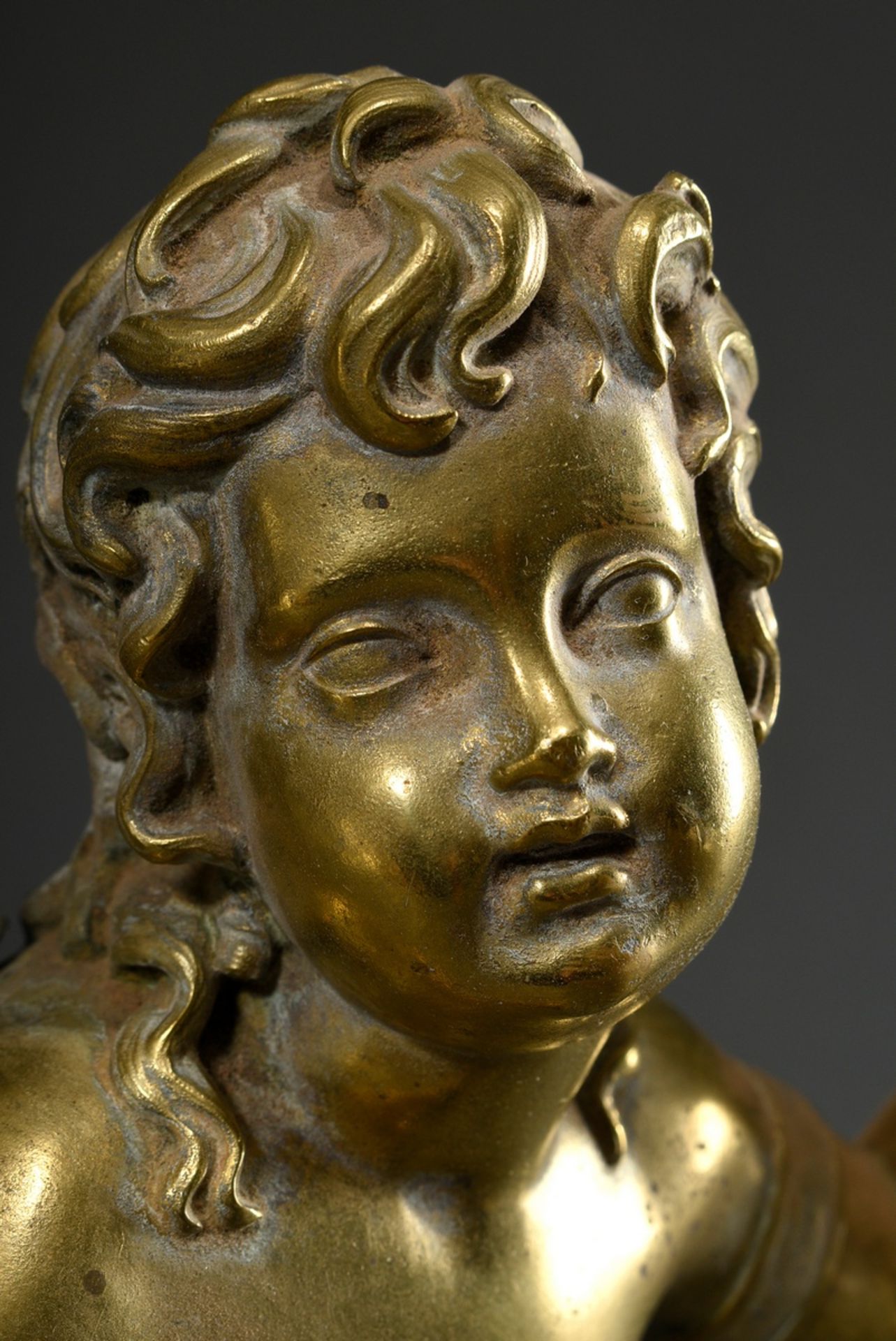 Fire-gilt bronze "Angel", probably France early 19th century, h. 31cm, attribute lost, slight signs - Image 2 of 6