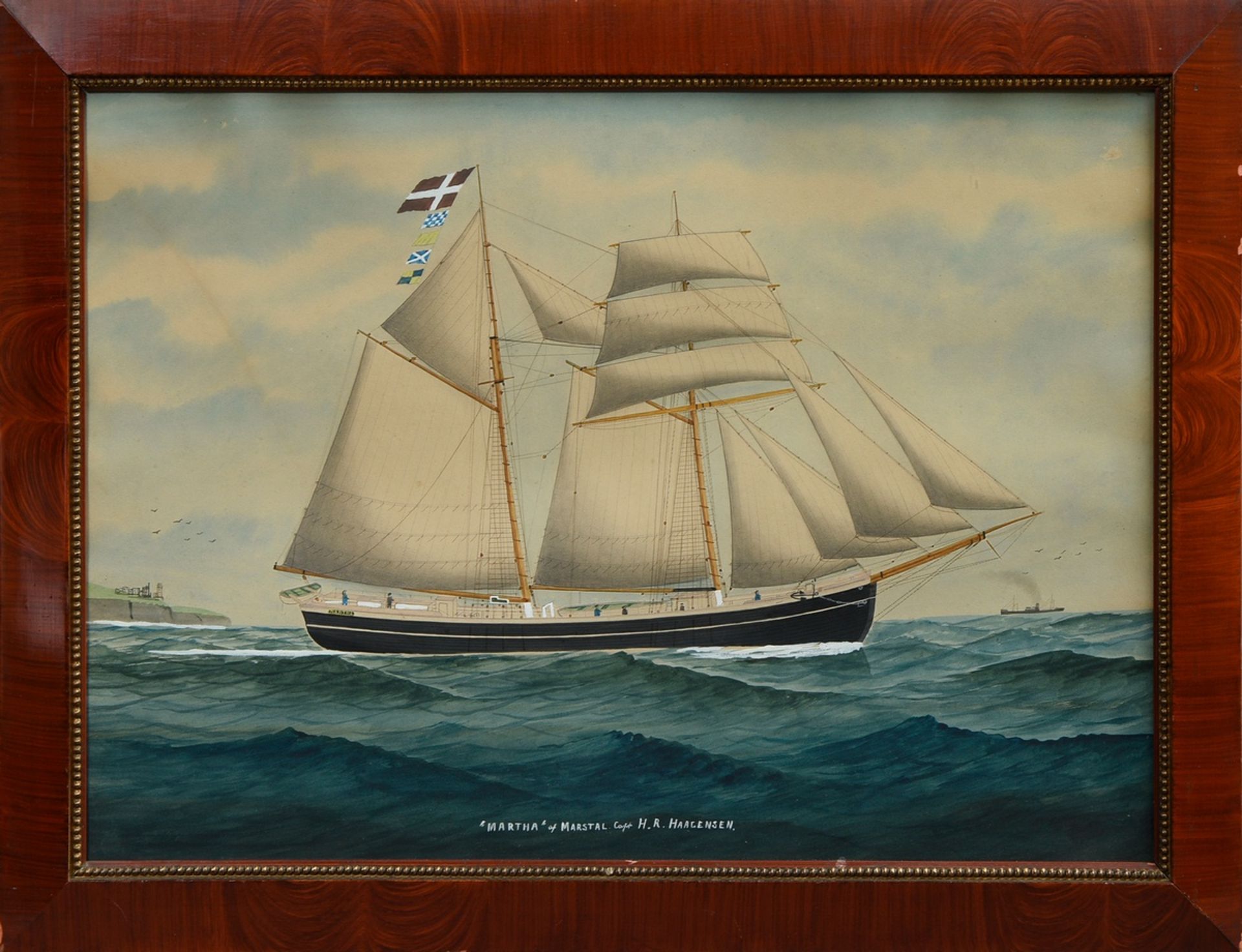 Captain's portrait or portrait of a ship "'Martha' of Marstal, Capt. H.R. Haagensen" (built 1899), - Image 2 of 4