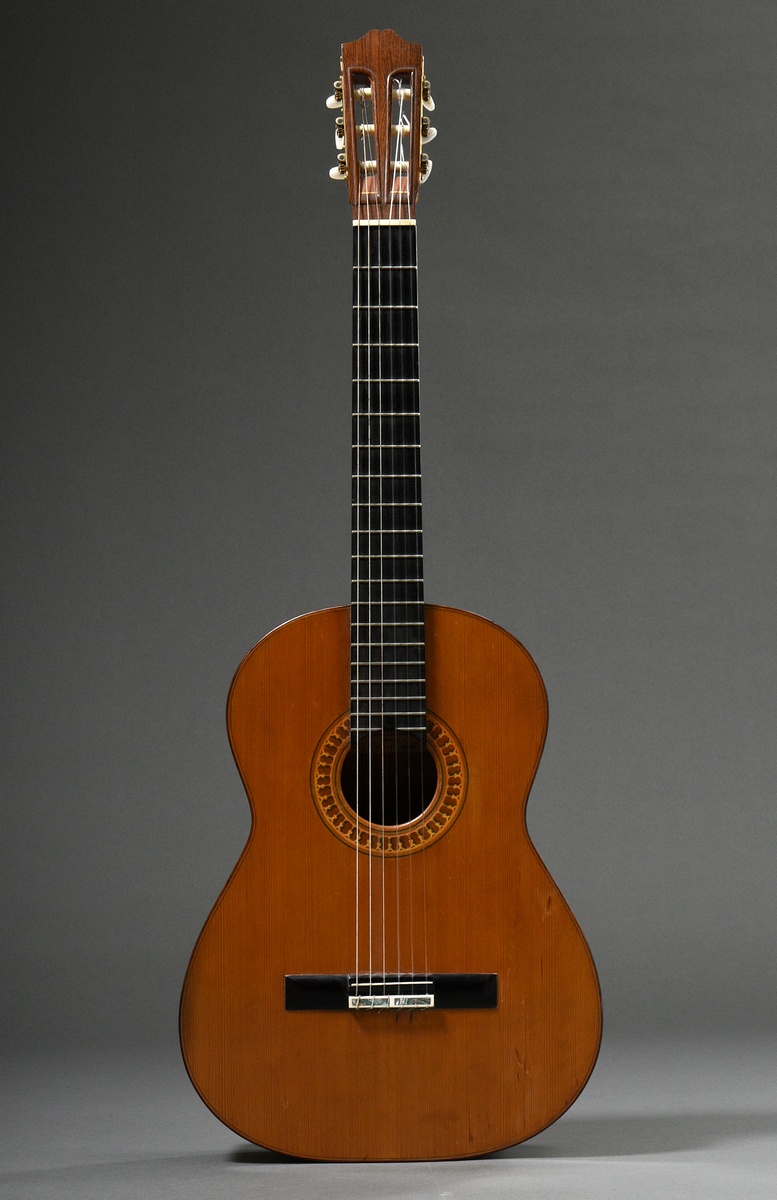 Flamenco guitar, Michael Wichmann, Hamburg 1987, label inside with stamp and signature, cedar top ( - Image 3 of 15