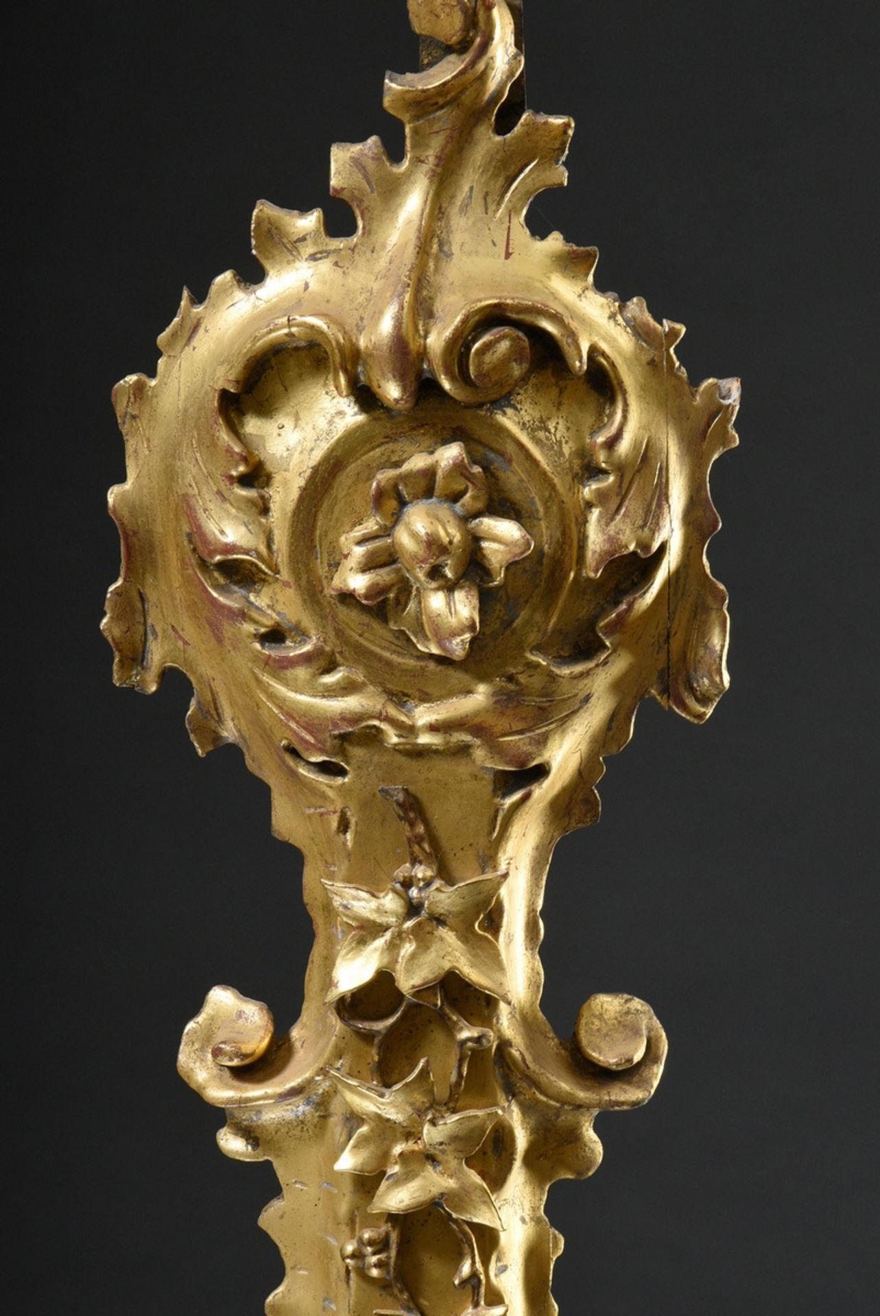 Decorative late Biedermeier barometer in a vegetal carved and gilded wooden case, around 1860/1870, - Image 3 of 6