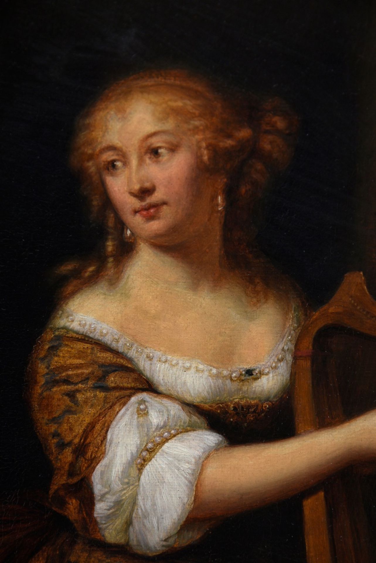 Stöckel, Peter (19th c.) "Madame de Montespan, playing the harp", after Caspar Netscher (1635/36-16 - Image 3 of 11