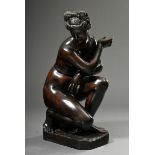 Lebensgroße Bronze Figur "Kauernde Venus" oder "Lely-Venus", Kopie nach Praxiteles bzw. Doidalses v