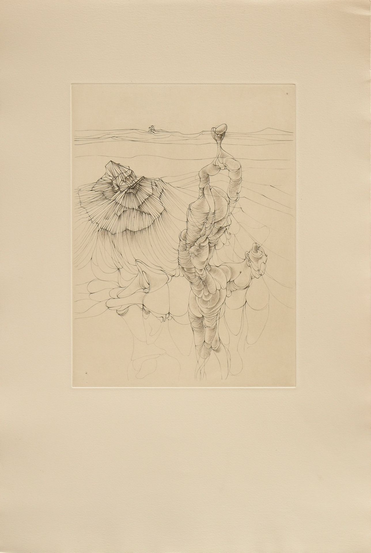 3 Bellmer, Hans (1902-1975) "o.T." (Weibliches und Landschaft), Radierungen, verso je bez., Drucker - Bild 9 aus 10