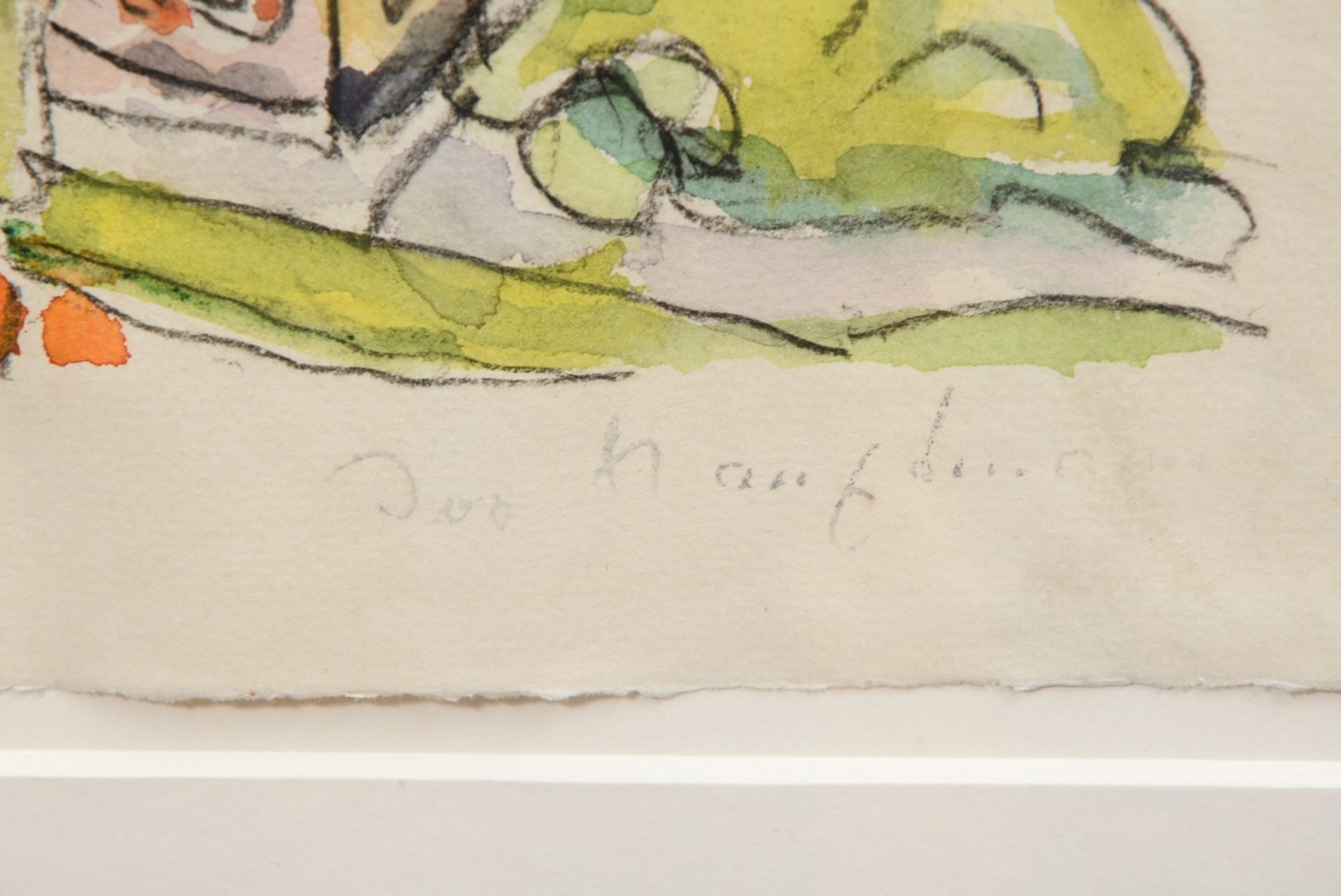 Hauptmann, Ivo (1886-1973) "Gardasee"(?), charcoal/watercolour, sign. lower right, SM 38,2x46,4cm ( - Image 3 of 3