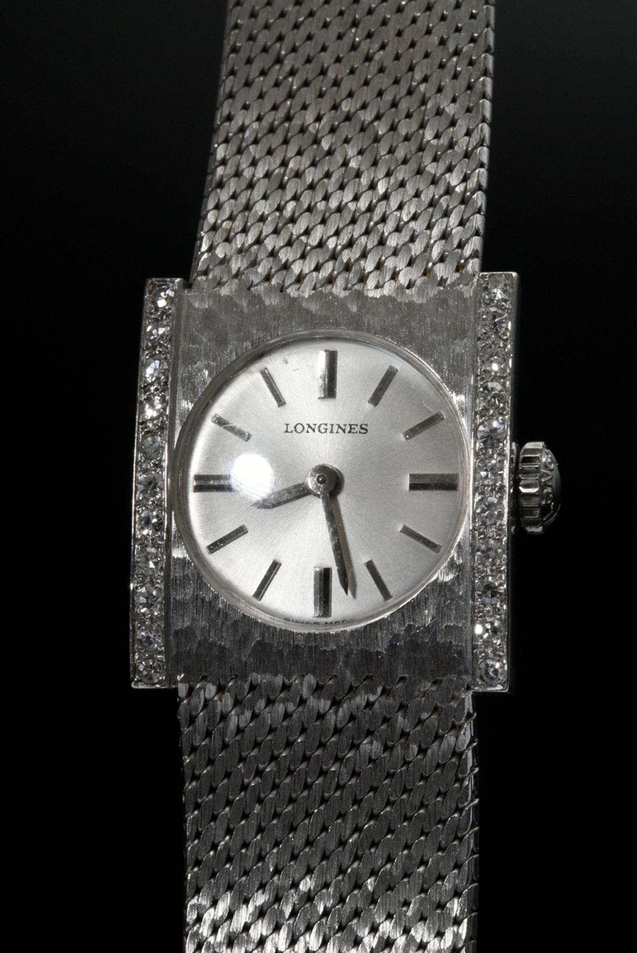 Longines white gold 750 ladies wristwatch with 2 octagon diamond bars (together approx. 0.30ct/SI/W - Image 5 of 5