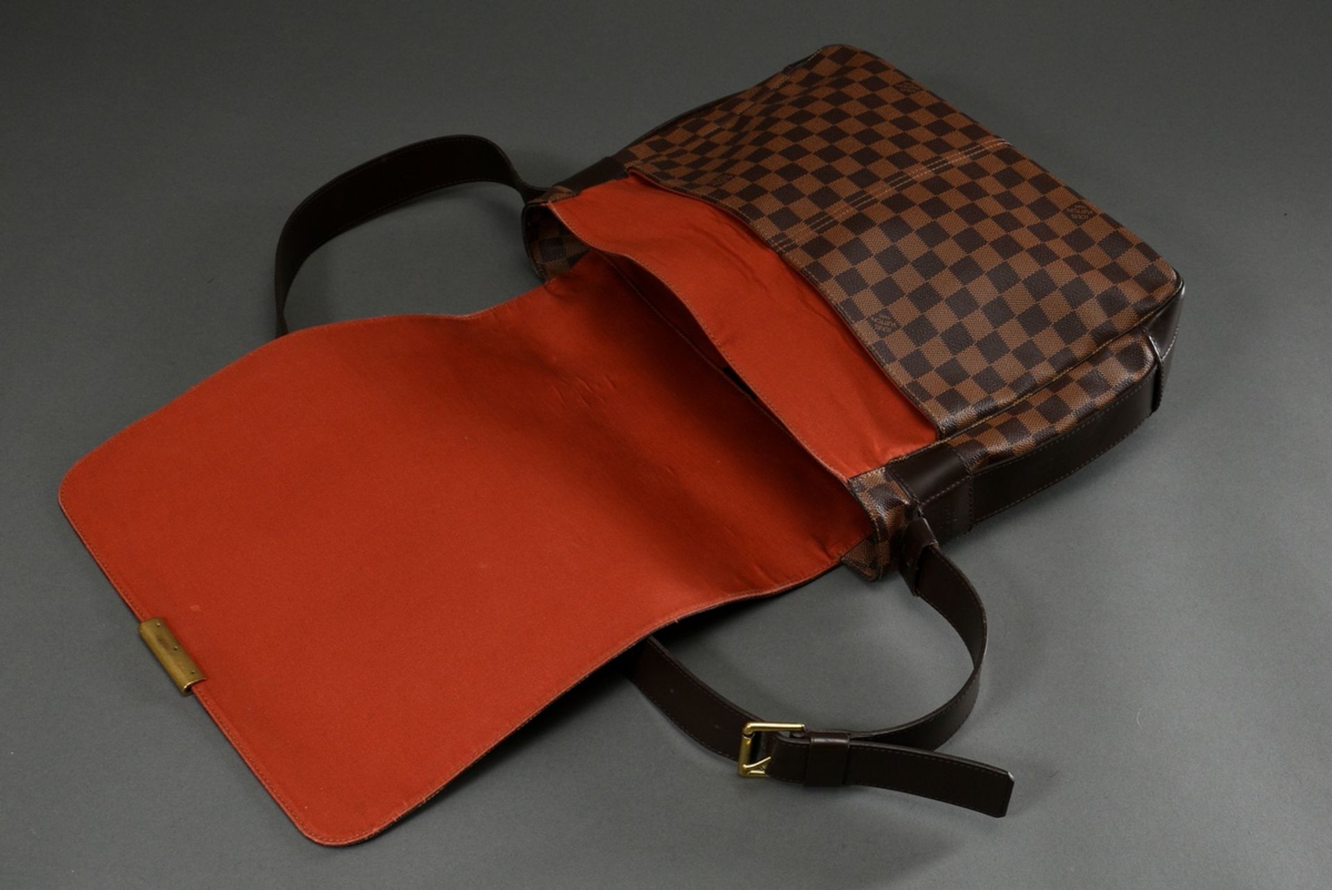 Louis Vuitton vintage "Bastille" messenger bag in damier level canvas with dark brown adjustable le - Image 3 of 8