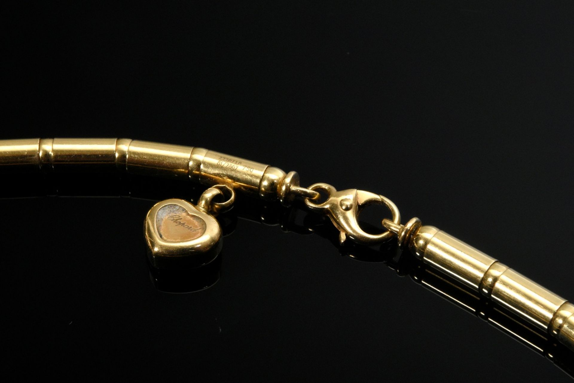 Chopard yellow gold 750 necklace "Les Chaines" with heart pendant, sign., No. 2220710, 37,1g, l. 43 - Image 2 of 2