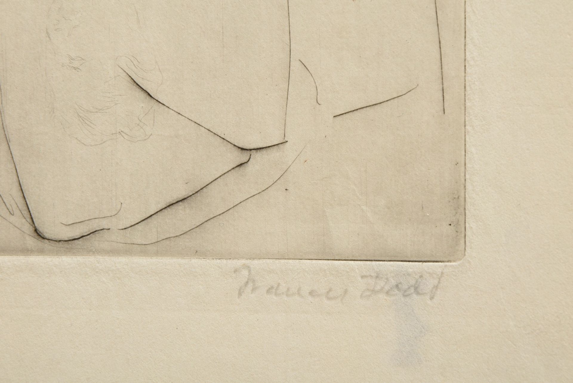 Dodd, Francis H. (1847-1949) "Lady reader", Radierung, u.r. sign., verso Slg.-Stempel, PM 25,4x20,2 - Bild 3 aus 3